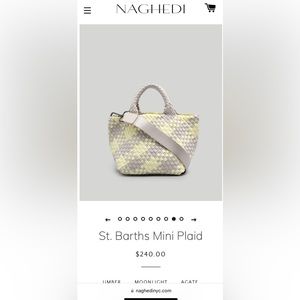 NWT Naghedi St. Barths Mini Plaid- color Straw (retail $240)